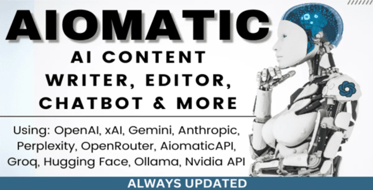 AIomatic – AI Content Writer, Editor, ChatBot & AI Toolkit