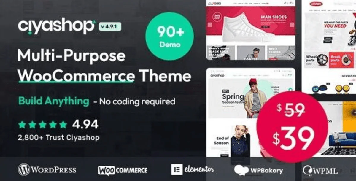 CiyaShop + Apps – Multipurpose WooCommerce Theme
